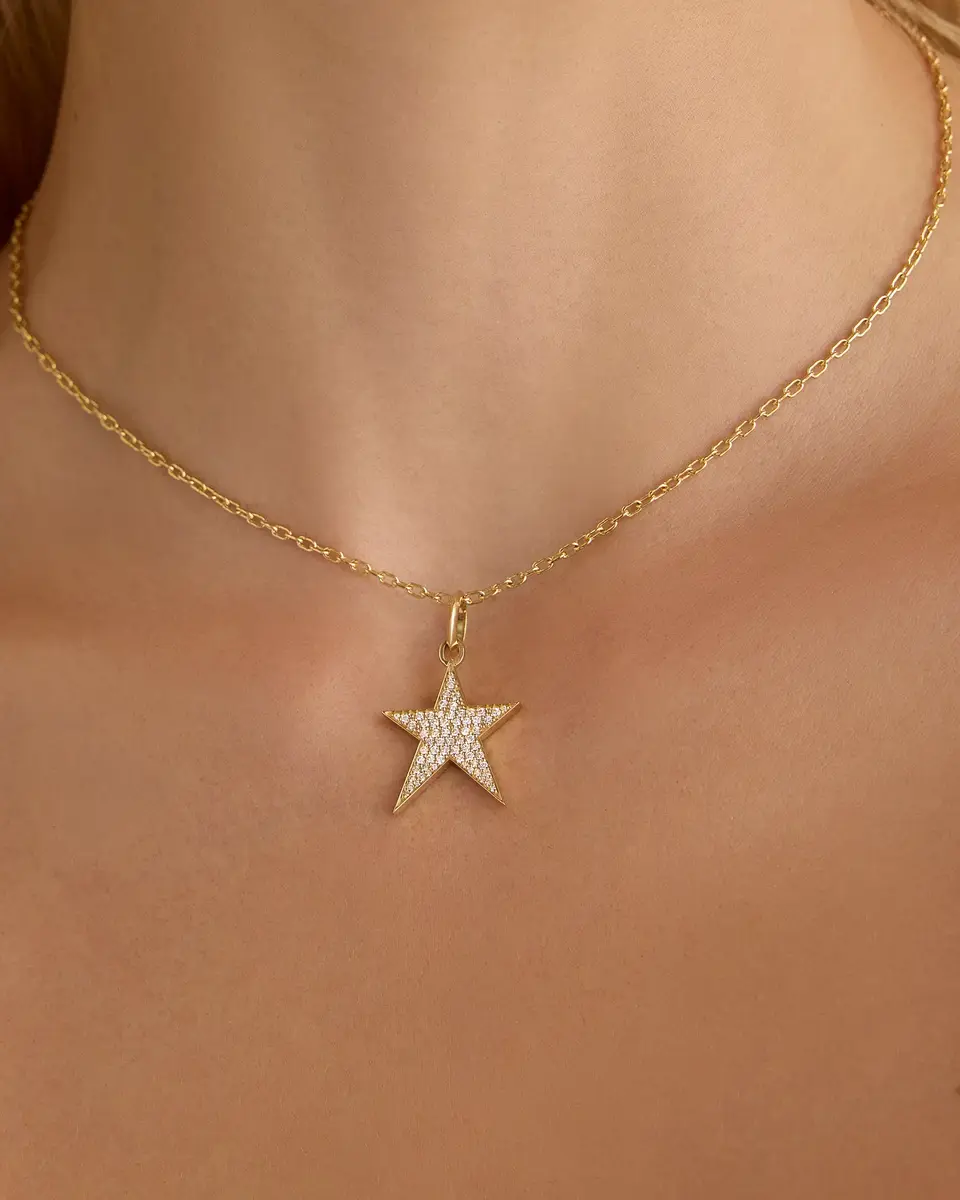Jennifer Fisher Jennifer Fisher Star Charm with Pavé White Diamonds in 18K Yellow Gold | Thumbnail 2 Jennifer Fisher Jennifer Fisher Star Charm with Pavé White Diamonds in 18K Yellow Gold | Thumbnail 2