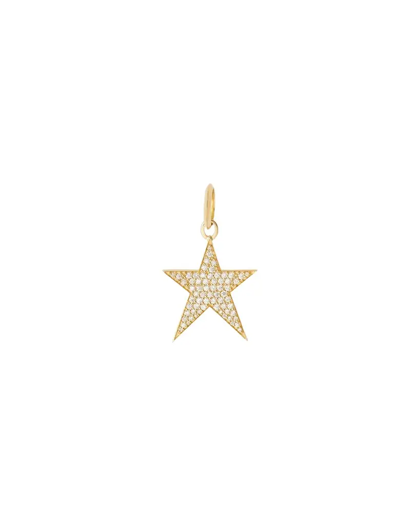 Jennifer Fisher Jennifer Fisher Star Charm with Pavé White Diamonds in 18K Yellow Gold