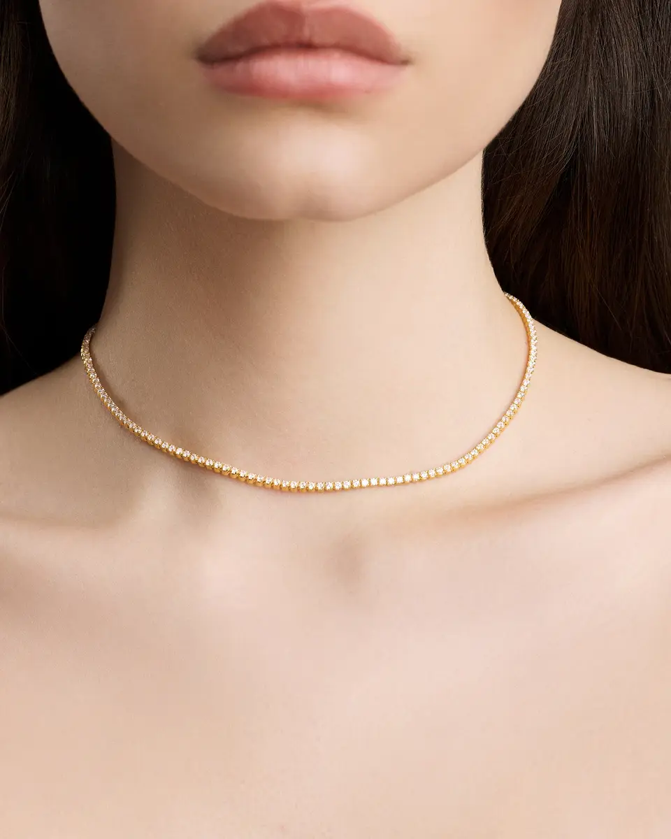 Jennifer Fisher Jennifer Fisher Lab Diamond Round Cut Tennis Necklace 14