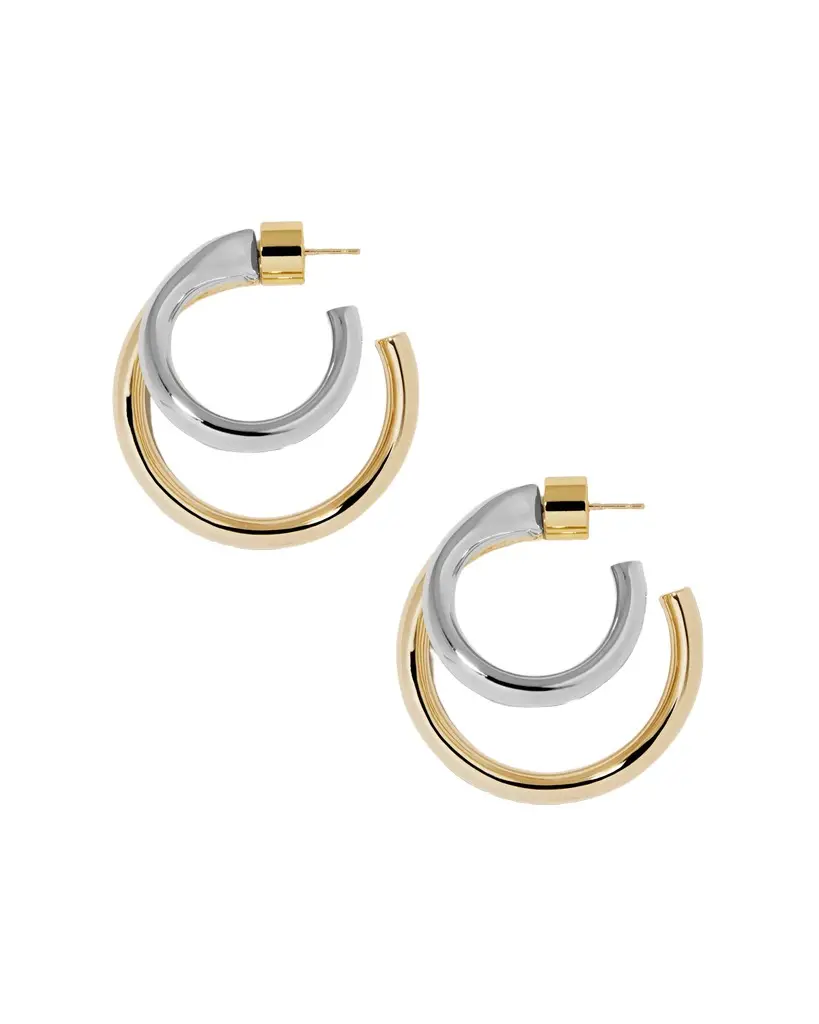 Jennifer Fisher Jennifer Fisher 1 Double Lilly Mini Hoops Two Tone