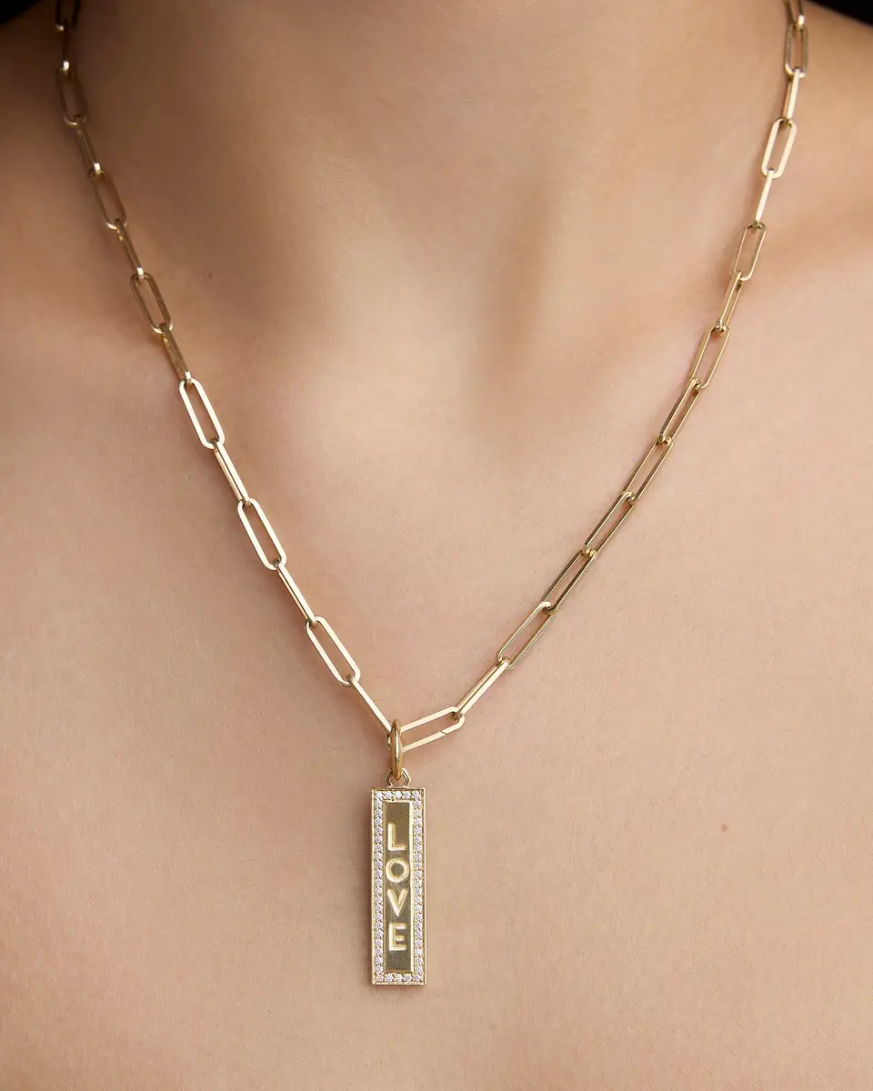 Jennifer Fisher Jennifer Fisher Personalized Luxe Narrow Classic Dog Tag in 18K Yellow Gold | Thumbnail 2