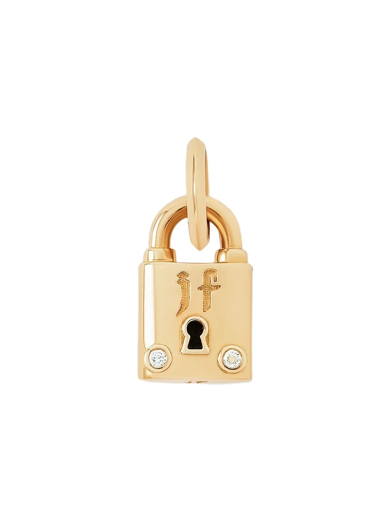 Jennifer Fisher Personalized Small Lock with Two Diamonds