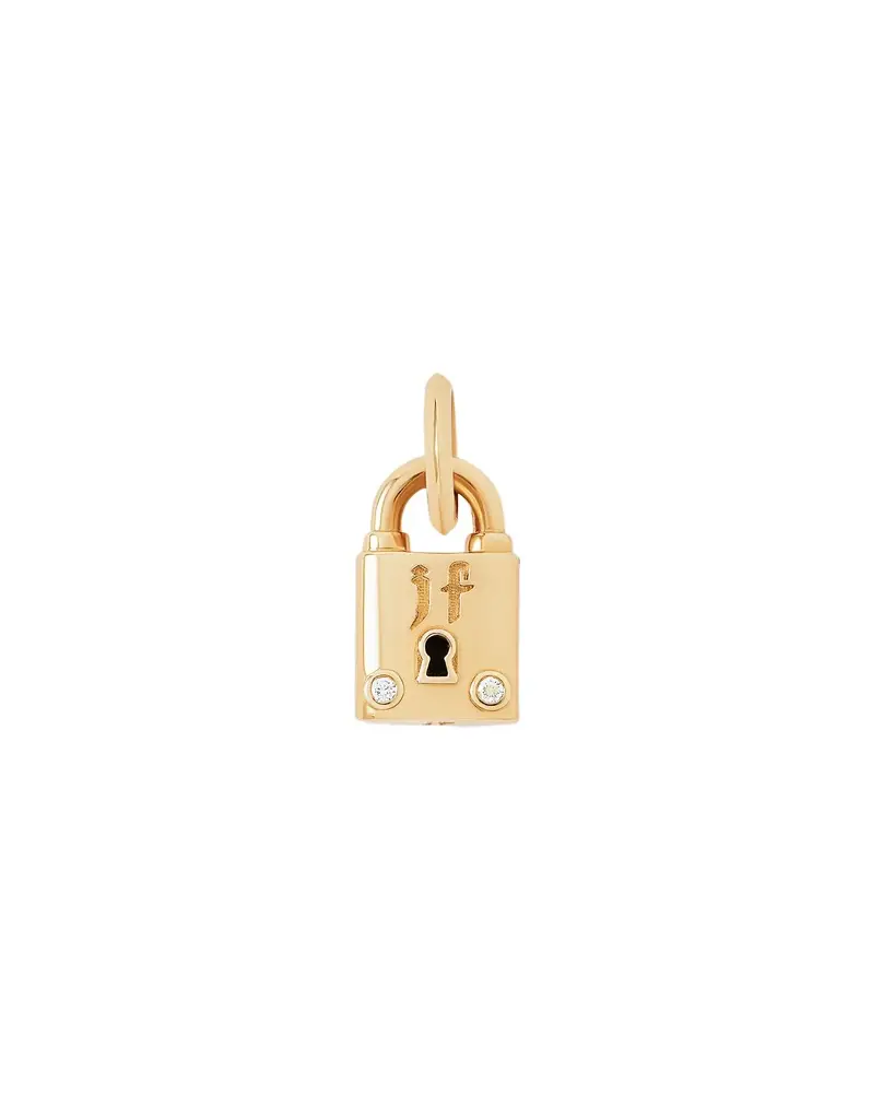 Jennifer Fisher Jennifer Fisher Personalized Small Lock with Two Diamonds