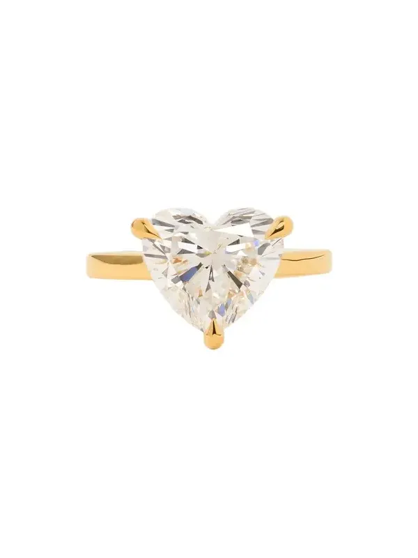 Jennifer Fisher Floating Lab Diamond Heart Ring 18K Yellow Gold / 4 Jennifer Fisher Floating Lab Diamond Heart Ring 18K Yellow Gold / 4