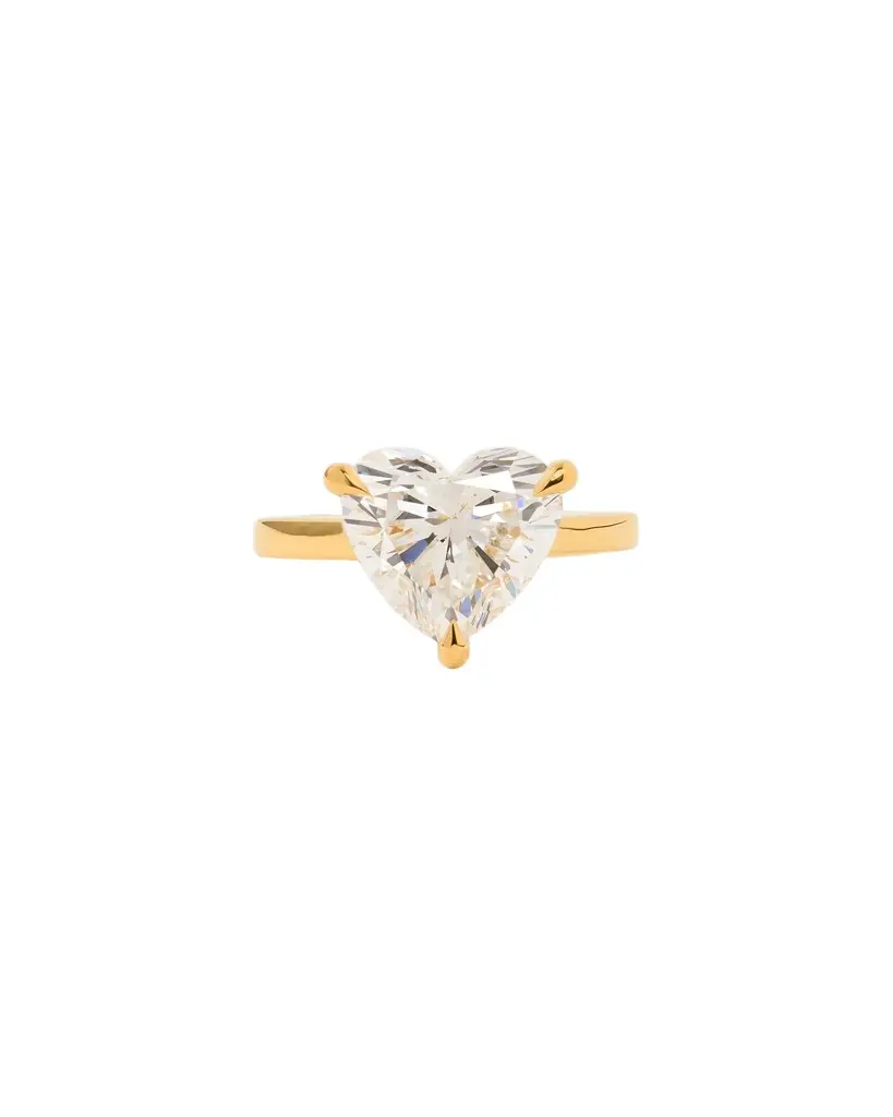 Jennifer Fisher Floating Lab Diamond Heart Ring 18K Yellow Gold / 4 Jennifer Fisher Floating Lab Diamond Heart Ring 18K Yellow Gold / 4