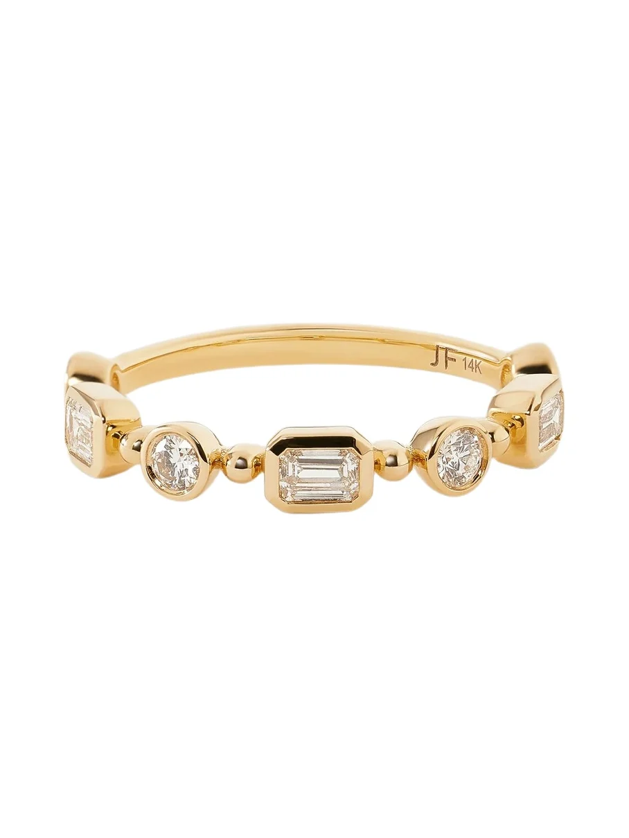 Mixed Shape Diamond Bezel Ring 5