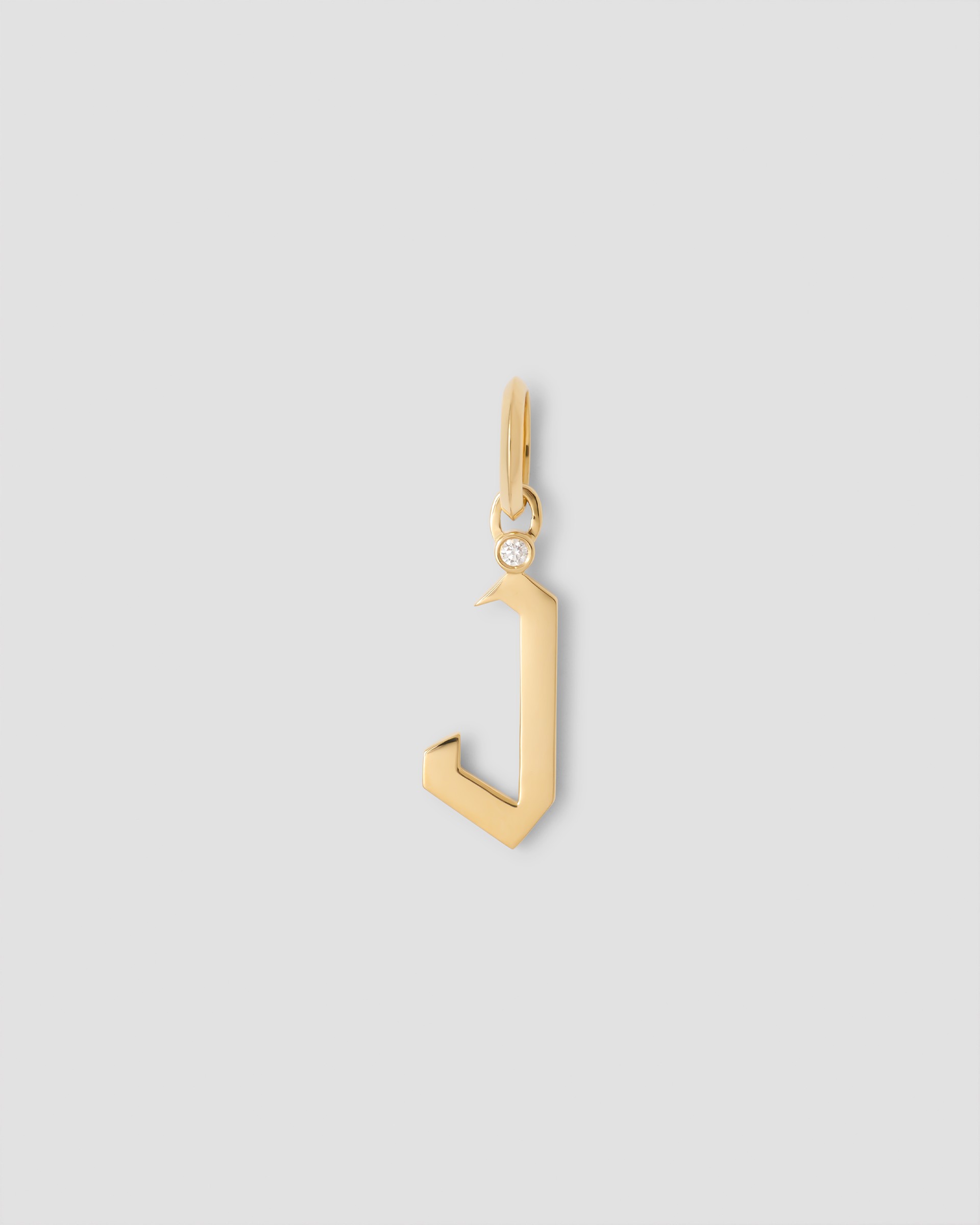 Jennifer Fisher Jennifer Fisher Capital Gothic Letter Charm with Diamond in 18K Yellow Gold J