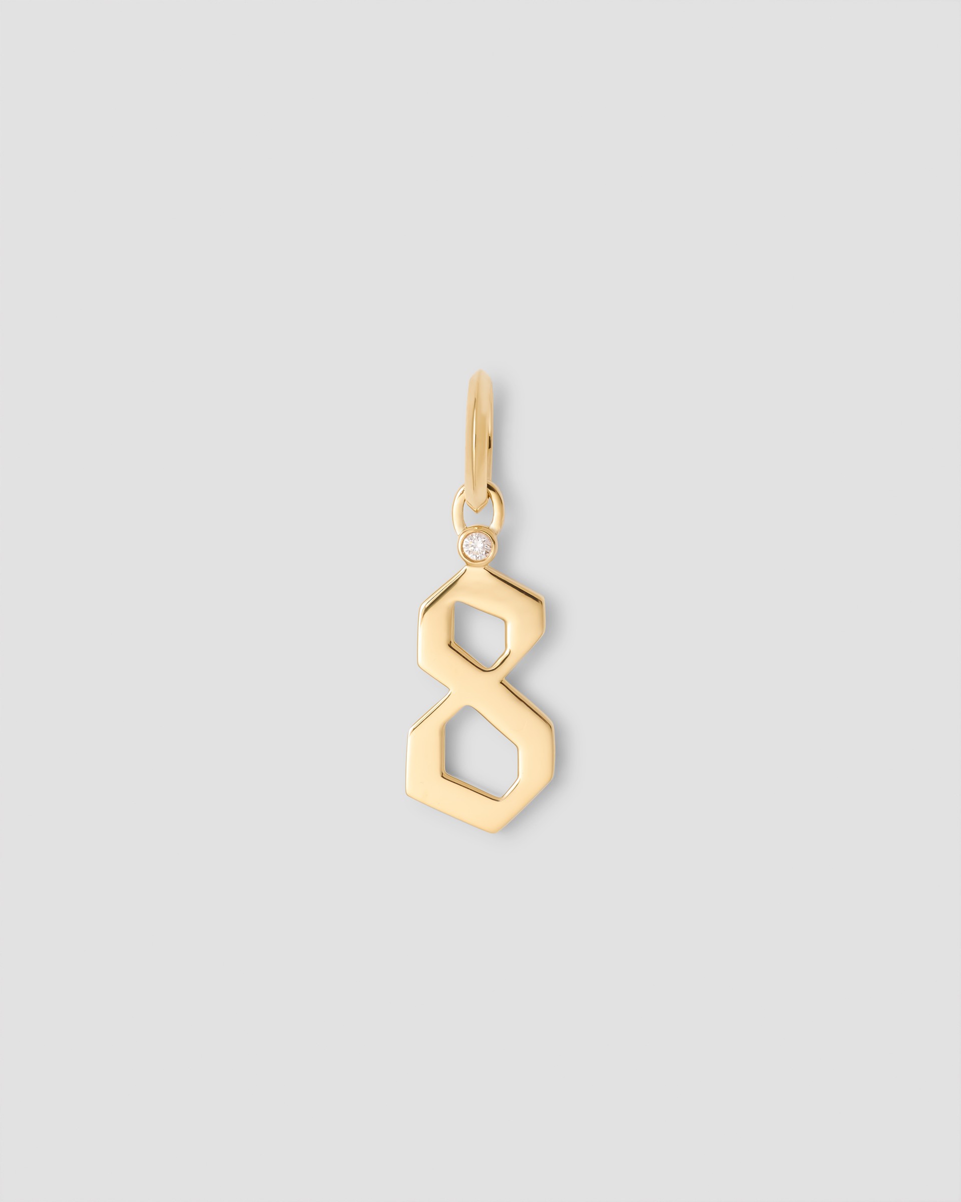 Jennifer Fisher Jennifer Fisher Gothic Number Charm with Diamond in 18K Yellow Gold 8