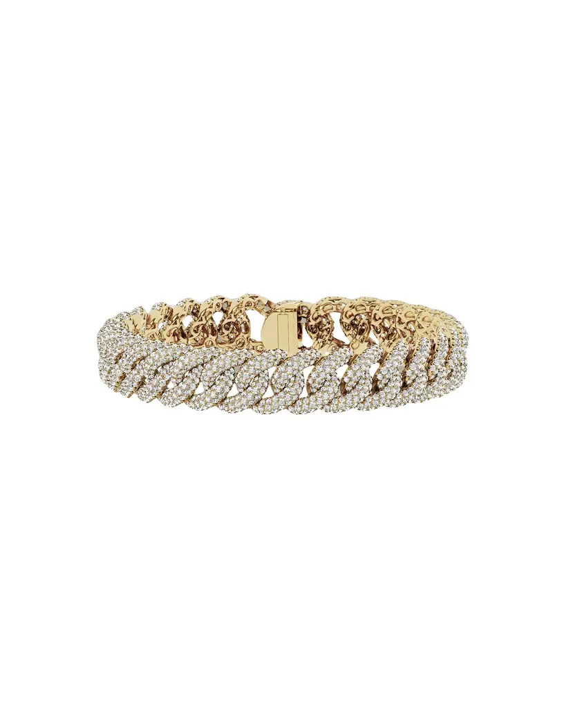 Jennifer Fisher Jennifer Fisher Lab Diamond Pavé Diamond Curb Link Bracelet 18K Yellow Gold