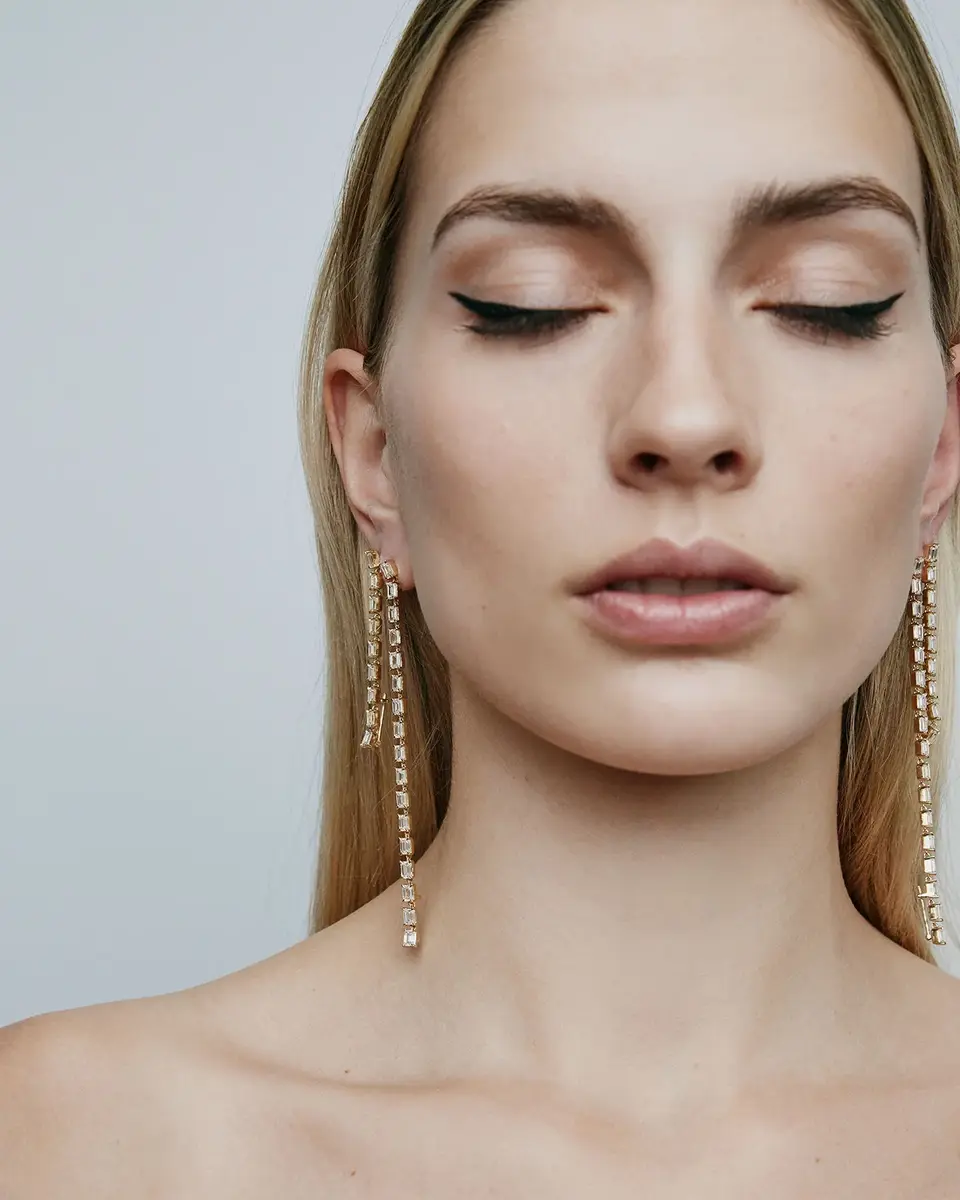 Jennifer Fisher Jennifer Fisher Lab Diamond Emerald Cut Long Convertible Drop Earrings 18K Yellow Gold | Thumbnail 2 Jennifer Fisher Jennifer Fisher Lab Diamond Emerald Cut Long Convertible Drop Earrings 18K Yellow Gold | Thumbnail 2