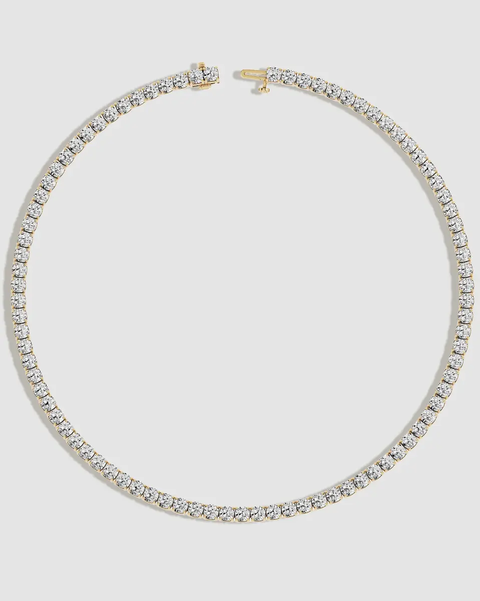 Jennifer Fisher Jennifer Fisher Lab Diamond Cushion Cut Tennis Necklace 18K Yellow Gold | Thumbnail 2 Jennifer Fisher Jennifer Fisher Lab Diamond Cushion Cut Tennis Necklace 18K Yellow Gold | Thumbnail 2