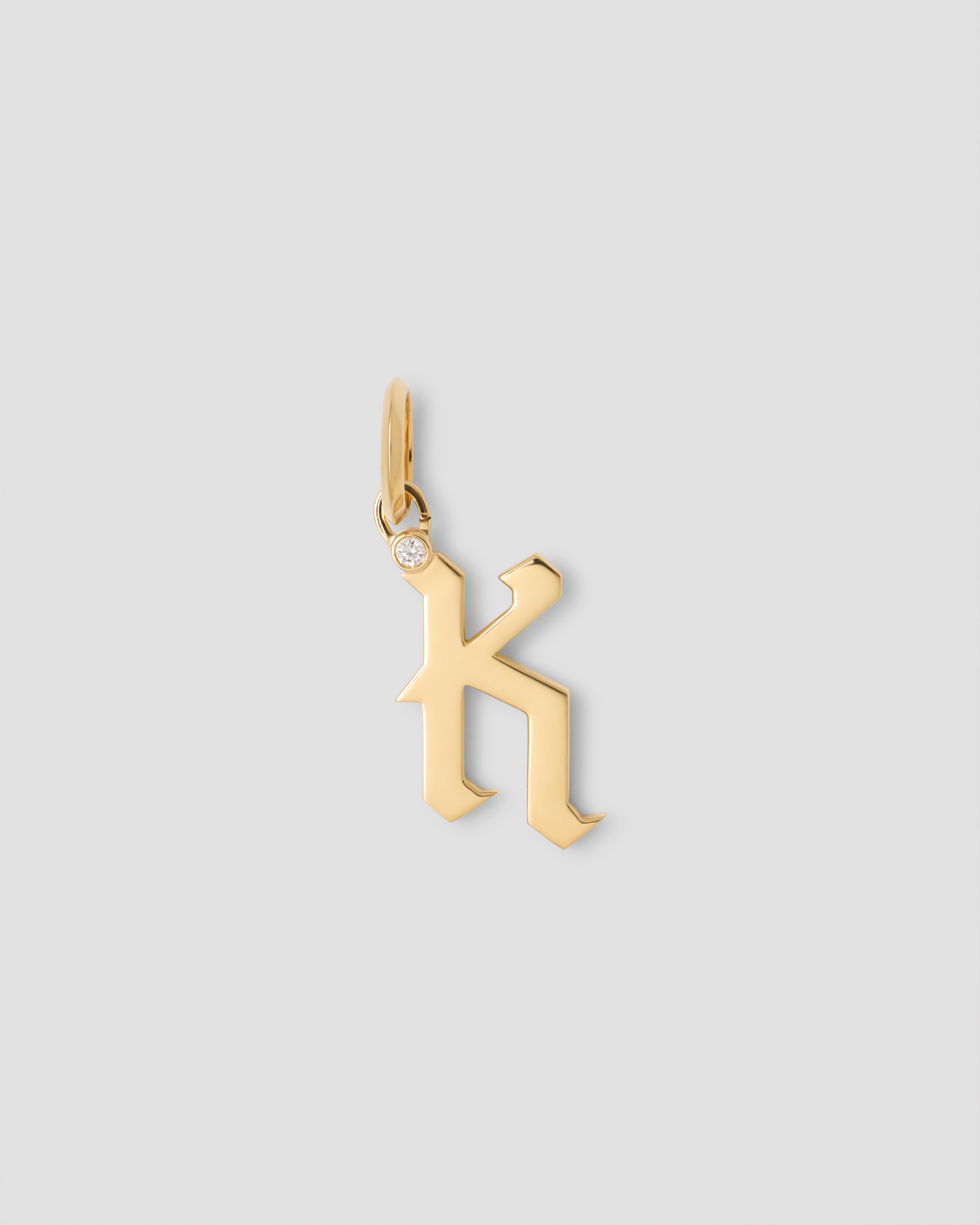 Jennifer Fisher Jennifer Fisher Capital Gothic Letter Charm with Diamond in 18K Yellow Gold K