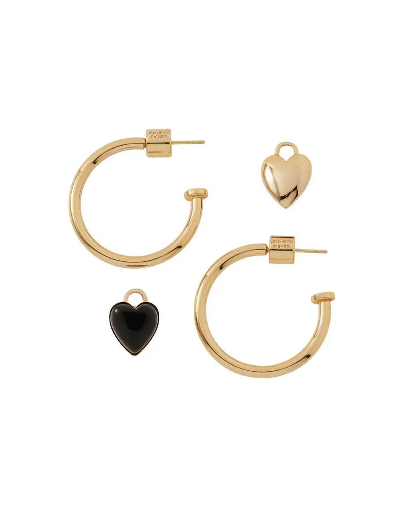 Jennifer Fisher Jennifer Fisher Semi-Precious Convertible Heart Huggies