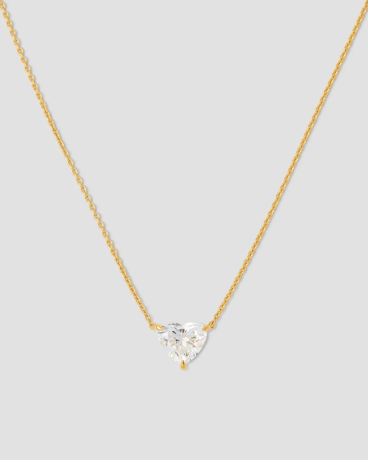 Jennifer Fisher Floating Lab Diamond Heart Pendant Necklace 3 / 18K Yellow Gold