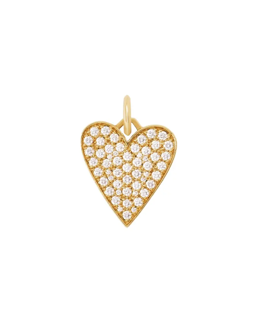 Jennifer Fisher Jennifer Fisher Large Heart with Pavé White Diamonds in 18K Yellow Gold