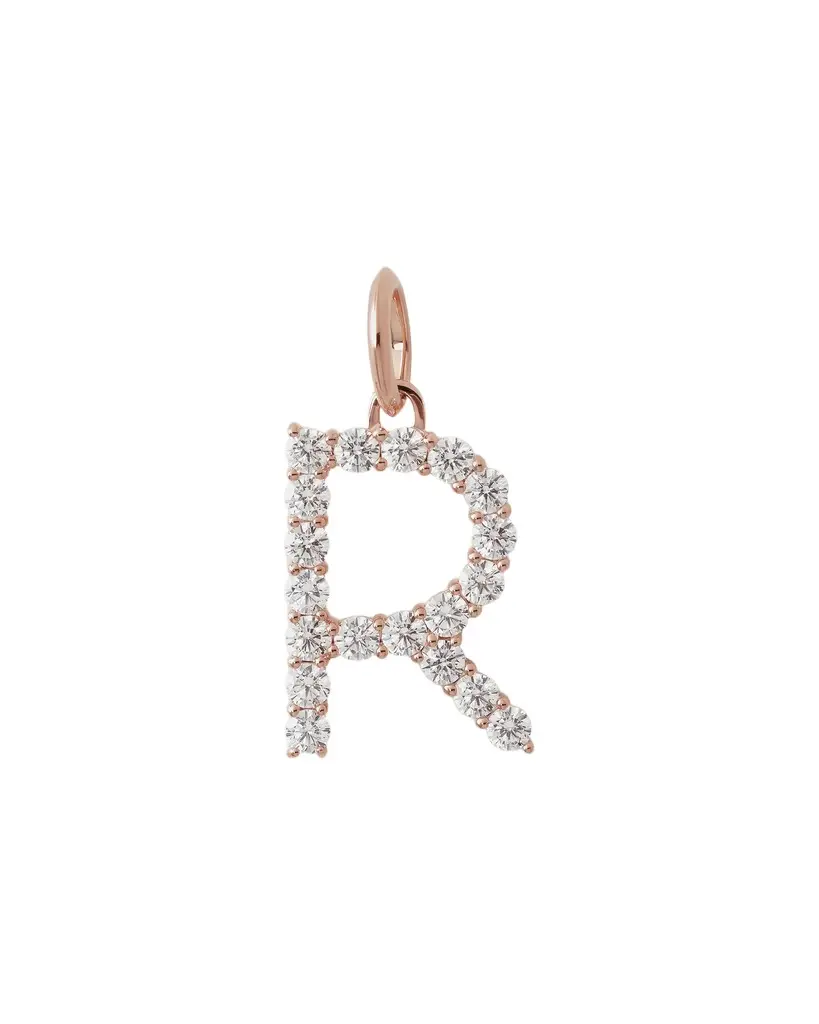 Jennifer Fisher Large Floating Diamond Minimal Block Letter R / 18K Jennifer Fisher Large Floating Diamond Minimal Block Letter R / 18K