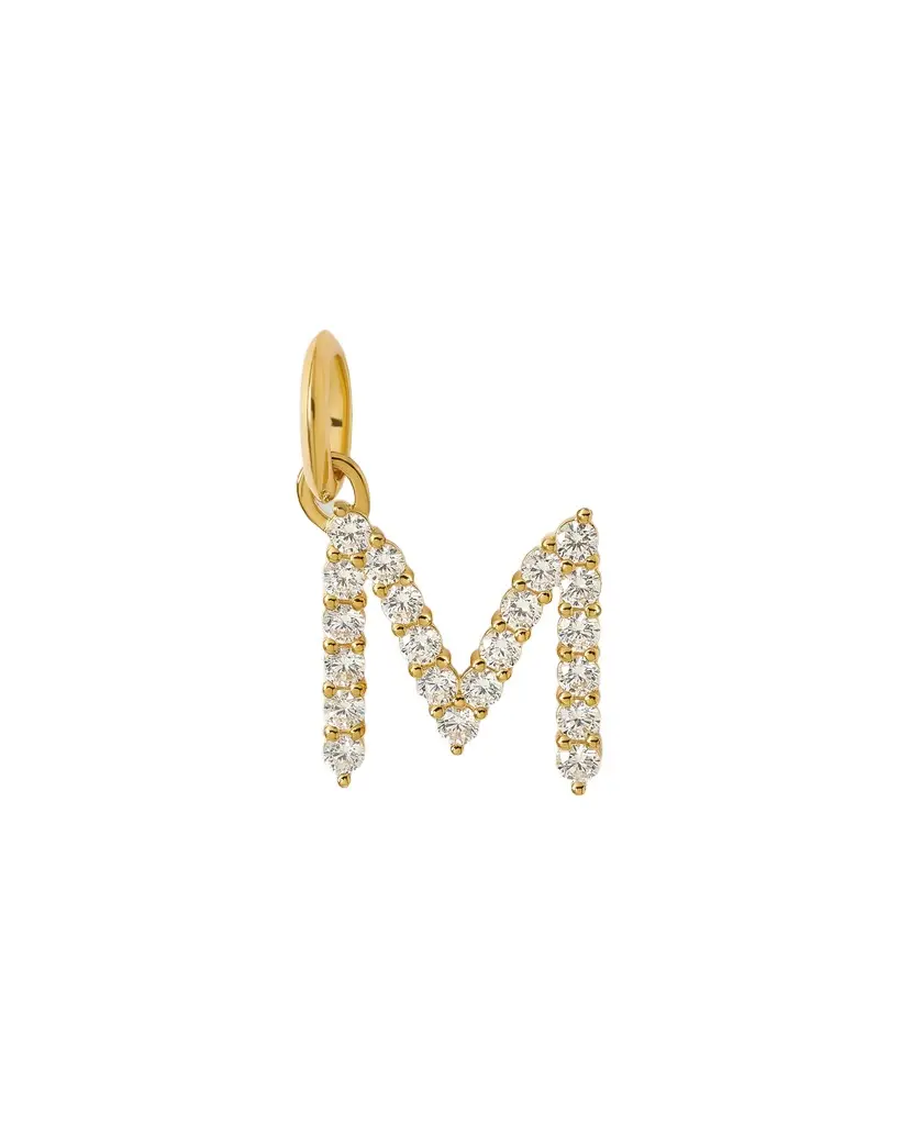 Jennifer Fisher Medium Floating Diamond Minimal Block Letter M Jennifer Fisher Medium Floating Diamond Minimal Block Letter M