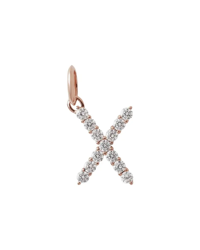 Jennifer Fisher Large Floating Diamond Minimal Block Letter X / 18K Jennifer Fisher Large Floating Diamond Minimal Block Letter X / 18K