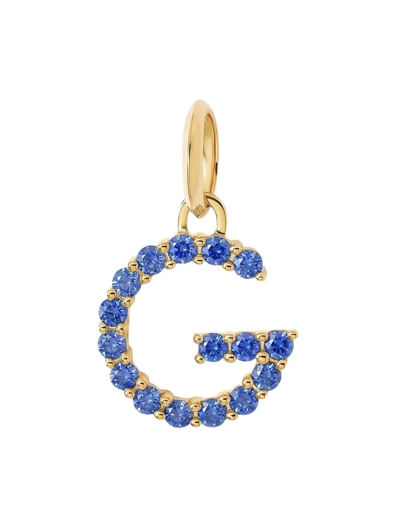 Jennifer Fisher Medium Floating Sapphire Minimal Block Letter 18K Yellow Gold / G
