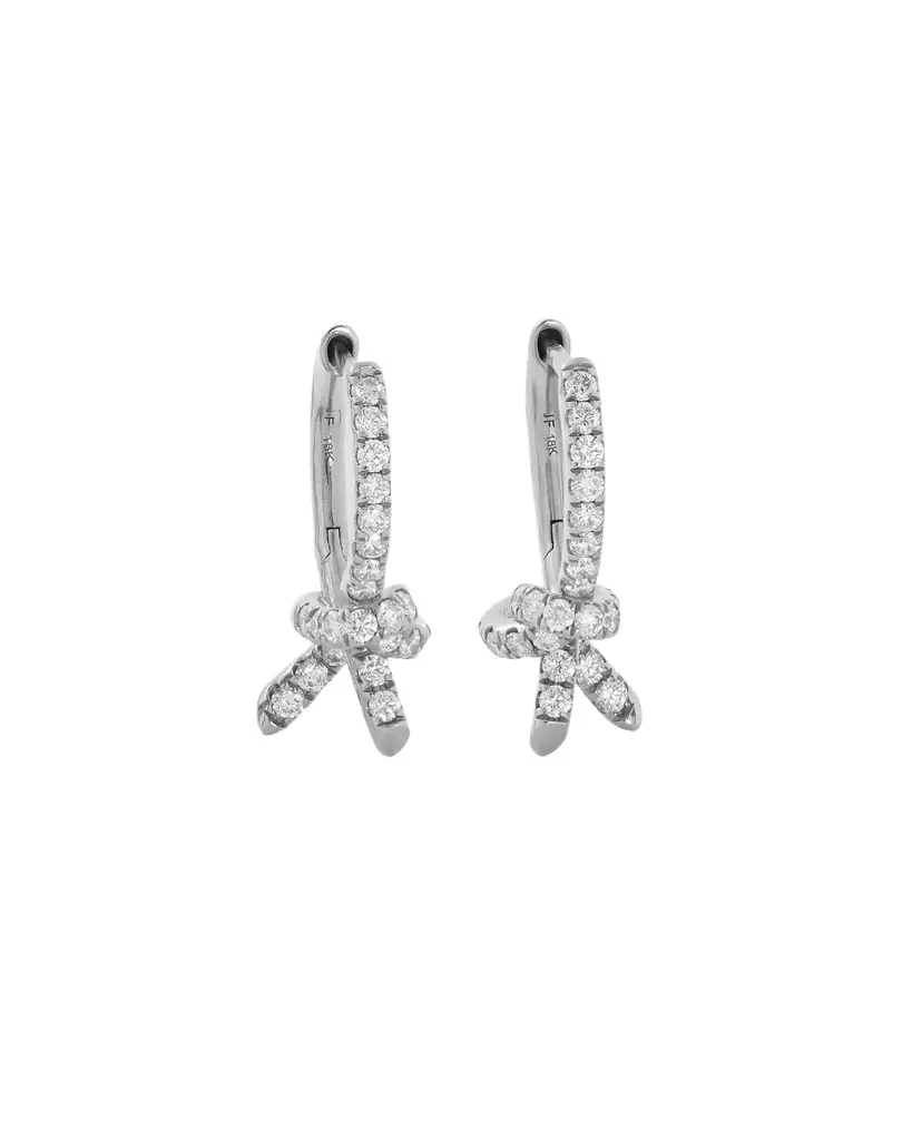 Jennifer Fisher Jennifer Fisher Knot Huggie with Pavé White Diamonds Right Ear / 18K White Gold