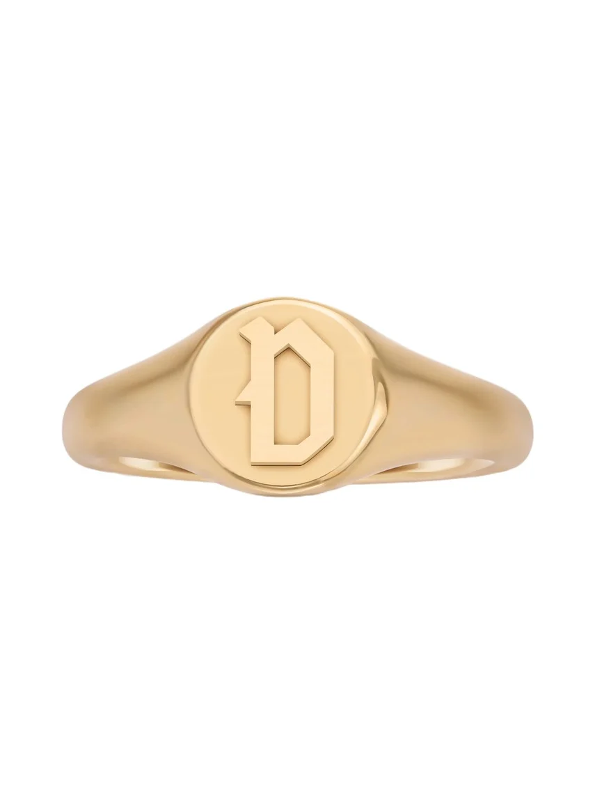 Jennifer Fisher Jennifer Fisher Mini Gothic Letter Signet Ring A-N 4 / D