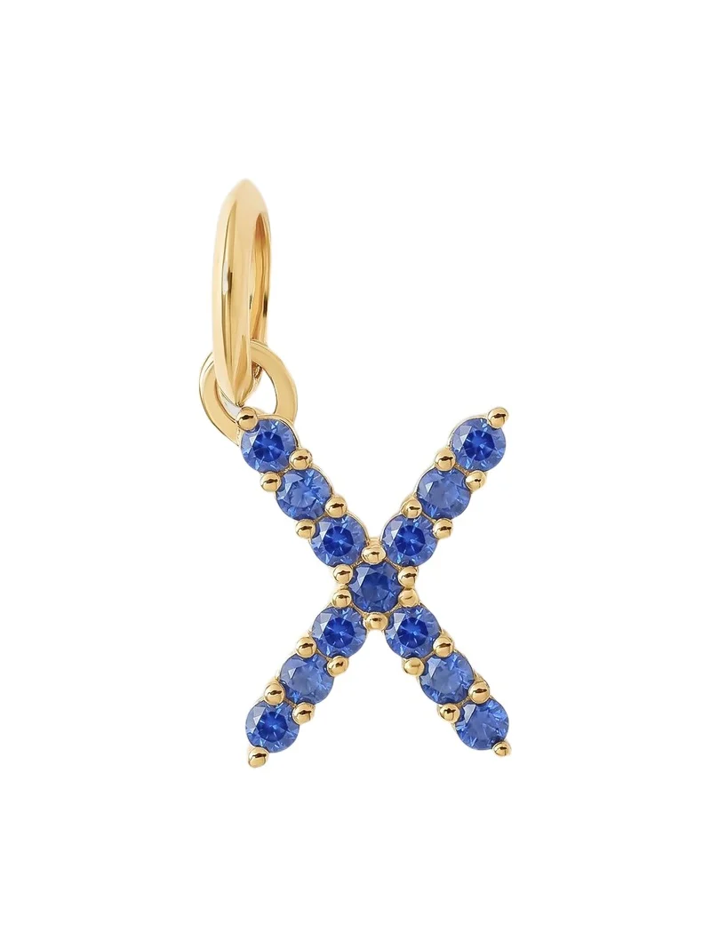 Jennifer Fisher Jennifer Fisher Medium Floating Sapphire Minimal Block Letter 18K Yellow Gold / X