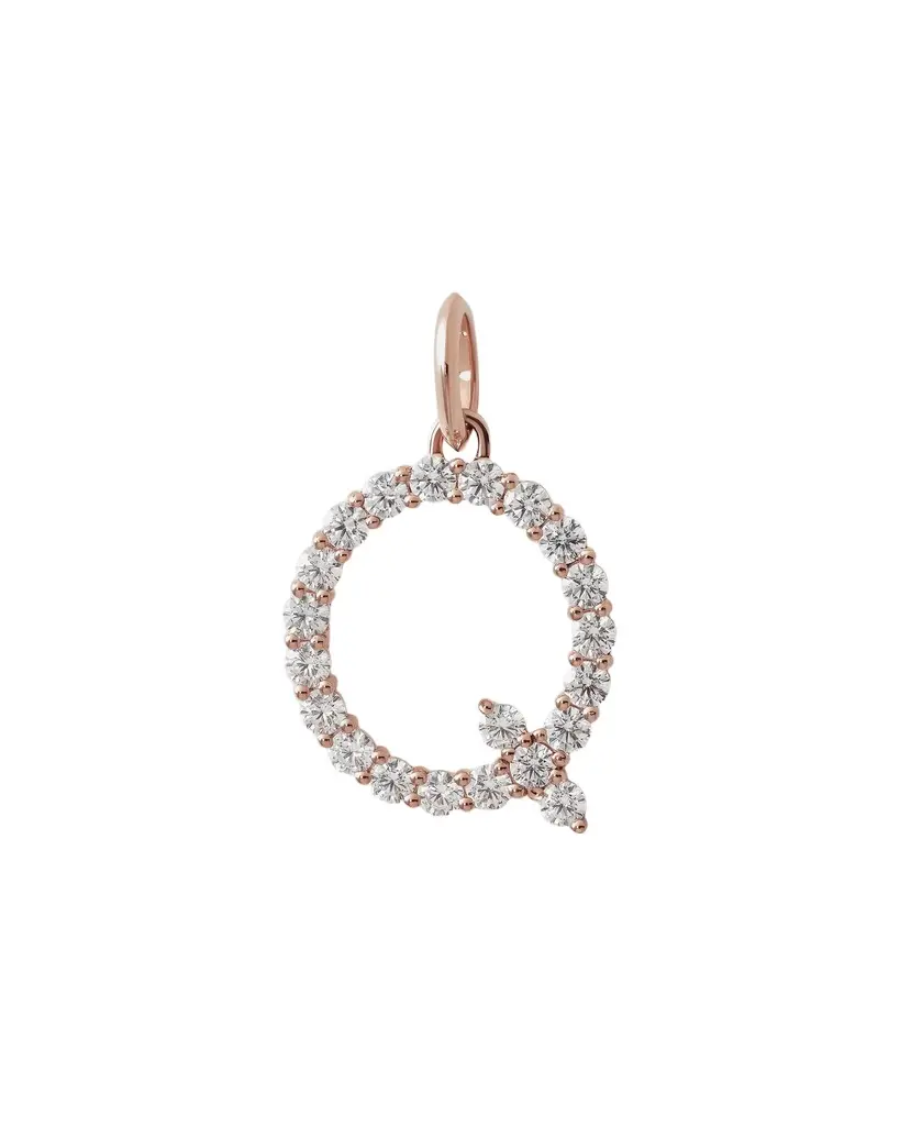 Jennifer Fisher Large Floating Diamond Minimal Block Letter Q / 18K Jennifer Fisher Large Floating Diamond Minimal Block Letter Q / 18K