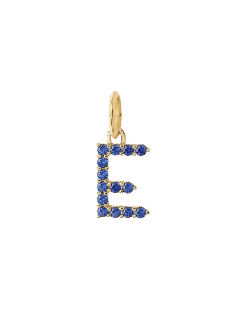 Jennifer Fisher Jennifer Fisher Medium Floating Sapphire Minimal Block Letter 18K Yellow Gold / E
