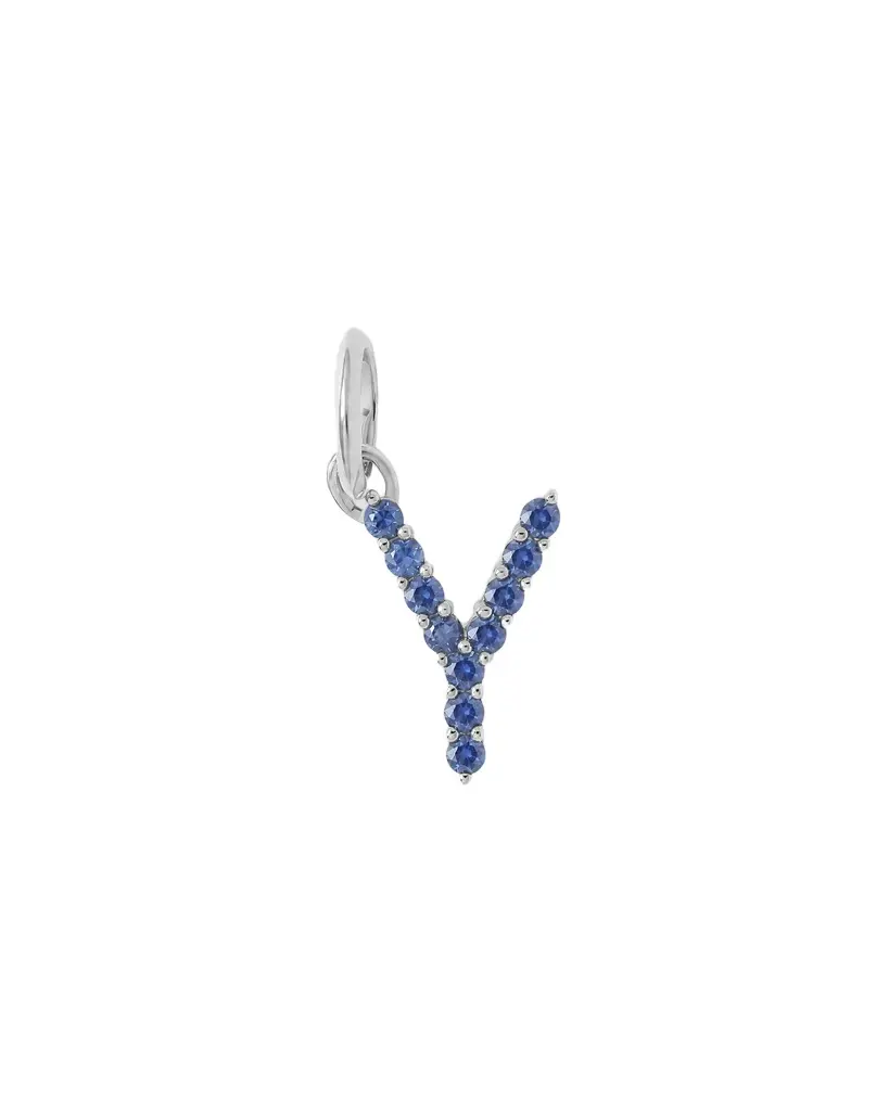 Jennifer Fisher Jennifer Fisher Medium Floating Sapphire Minimal Block Letter 18K White Gold / Y