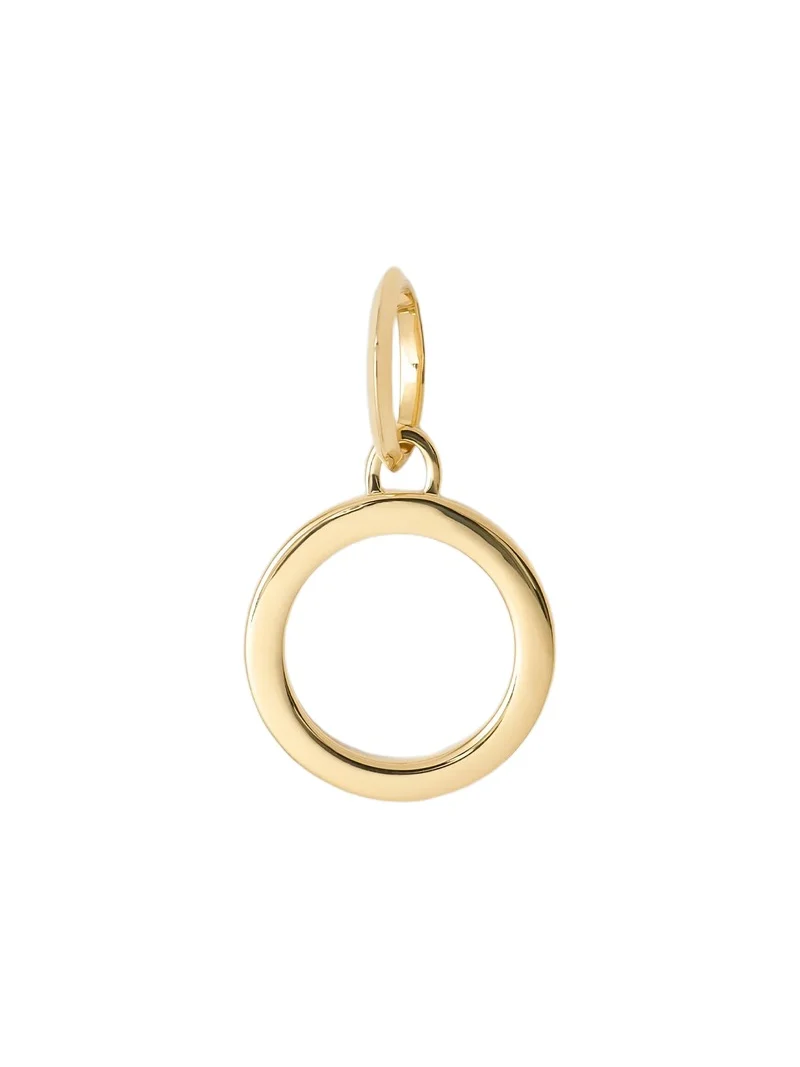Minimal Block Letter Charm in 14K Yellow Gold O