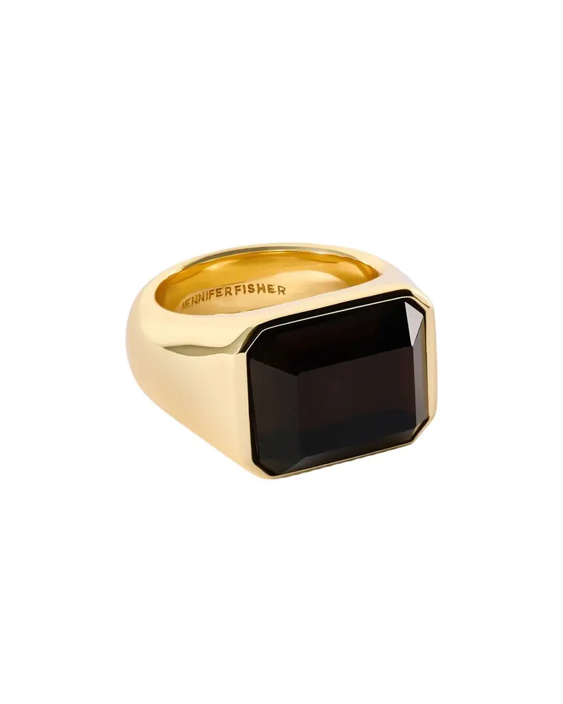 Jennifer Fisher Jennifer Fisher Semi-Precious Emerald Signet Ring Smoky Quartz / 6