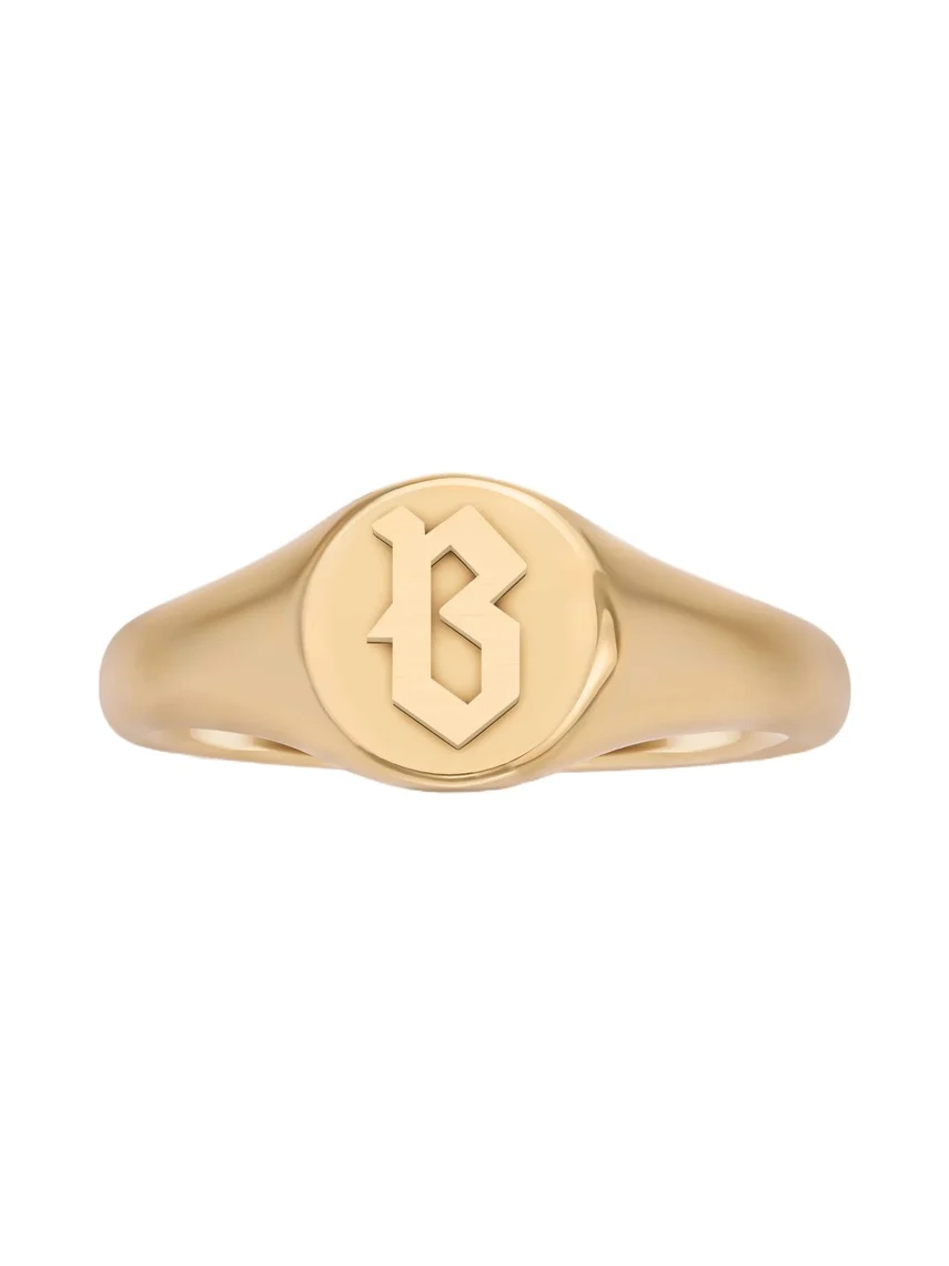 Mini Gothic Letter Signet Ring A-N 6 / B Mini Gothic Letter Signet Ring A-N 6 / B