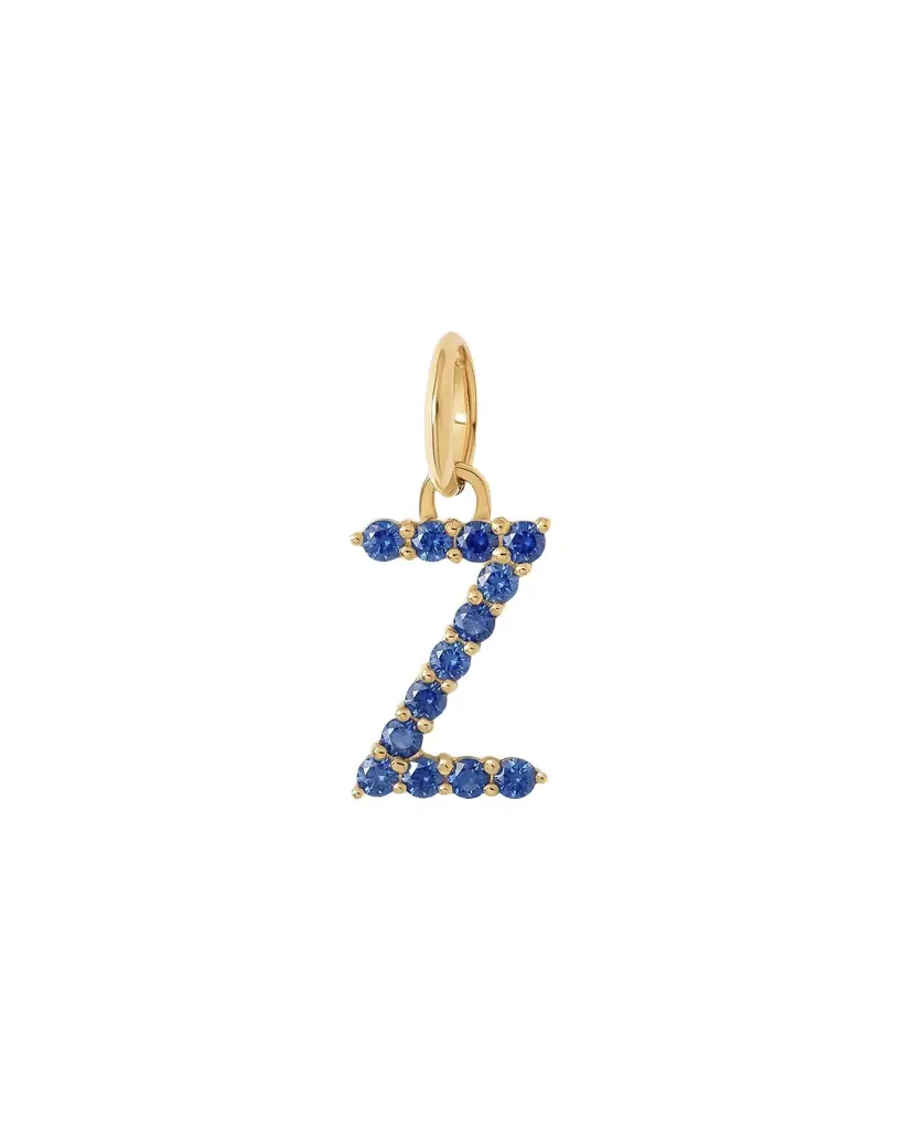 Jennifer Fisher Medium Floating Sapphire Minimal Block Letter 18K Yellow Gold / Z