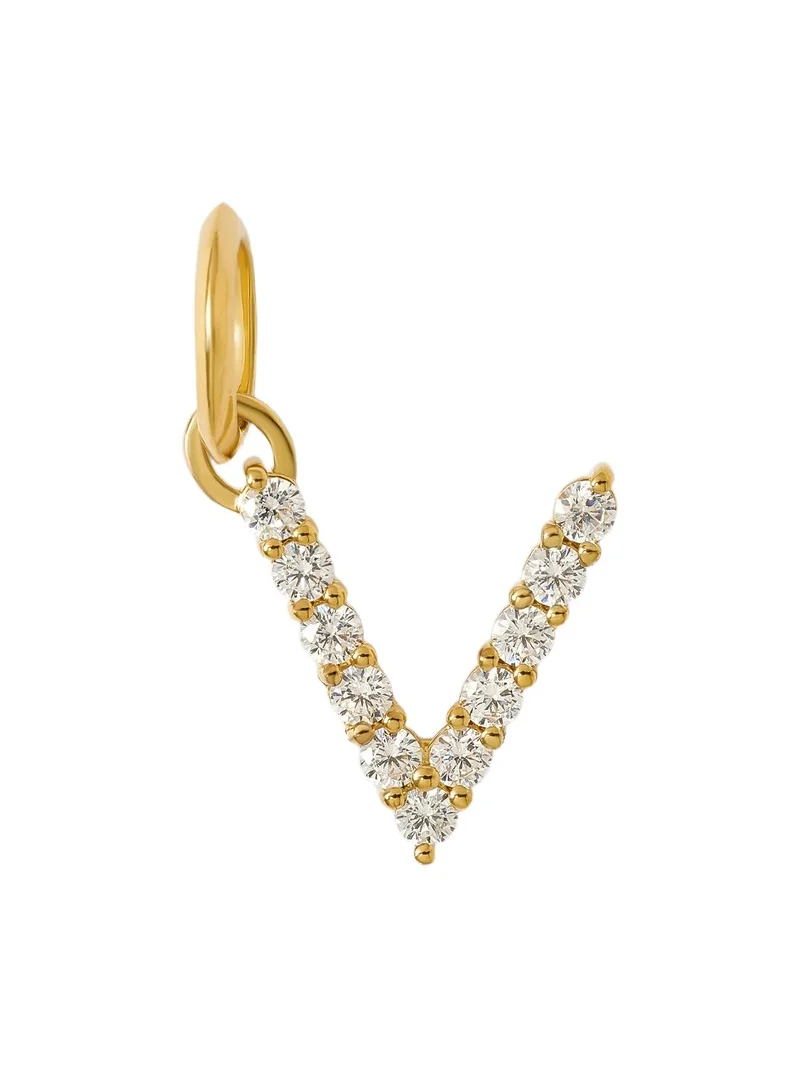 Jennifer Fisher Jennifer Fisher Medium Floating Diamond Minimal Block Letter V