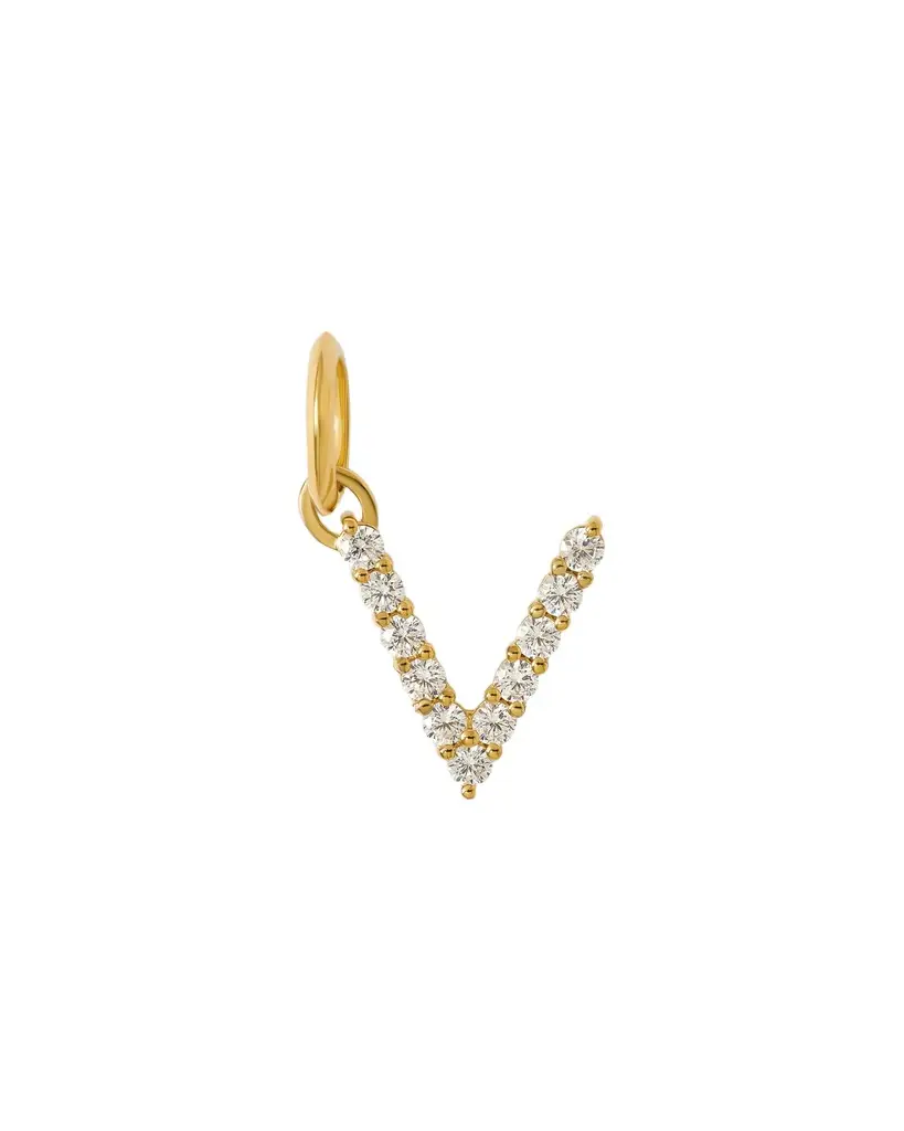 Jennifer Fisher Jennifer Fisher Medium Floating Diamond Minimal Block Letter V