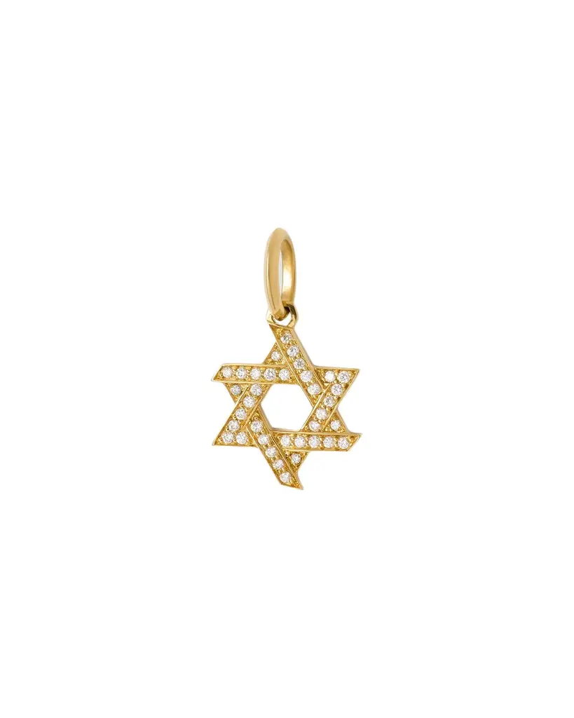 Jennifer Fisher Star of David Charm with Pavé White Diamonds 18K Yellow Gold Jennifer Fisher Star of David Charm with Pavé White Diamonds 18K Yellow Gold