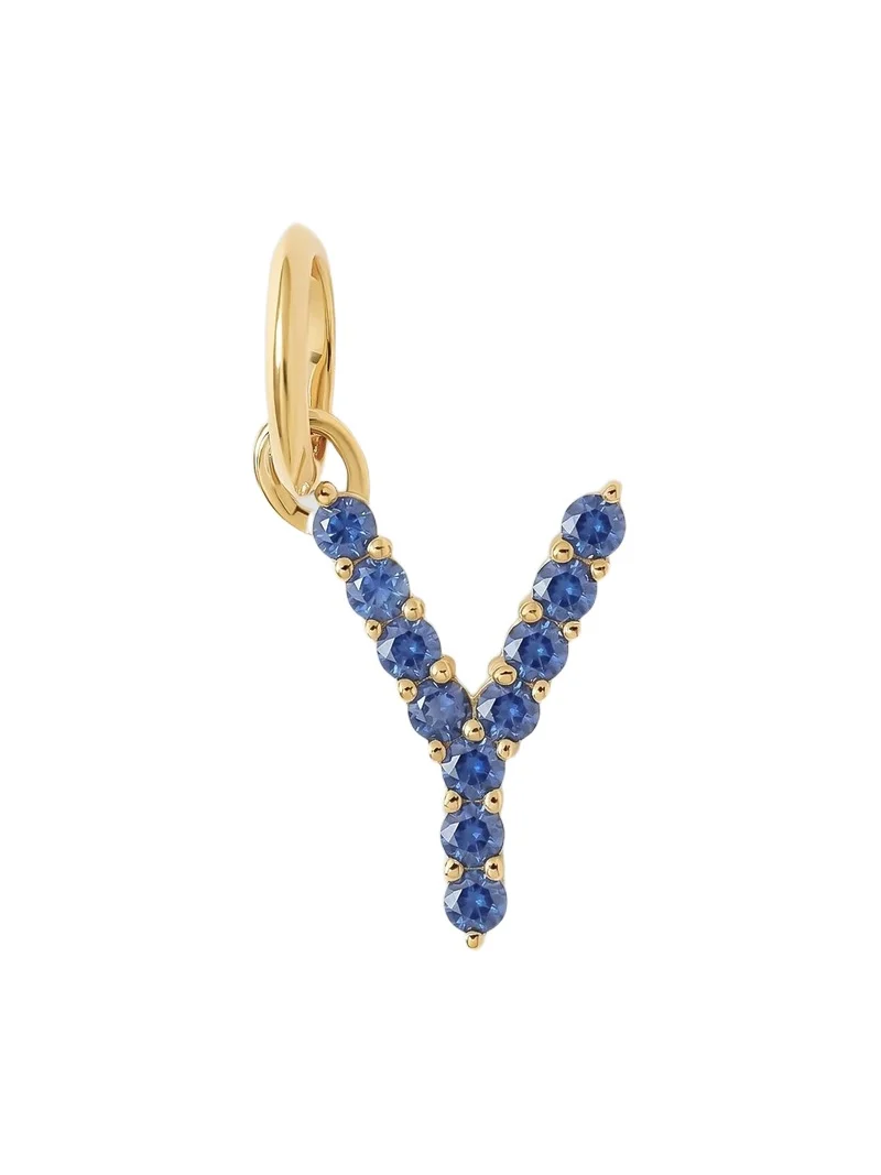 Jennifer Fisher Medium Floating Sapphire Minimal Block Letter 18K Yellow Gold / Y
