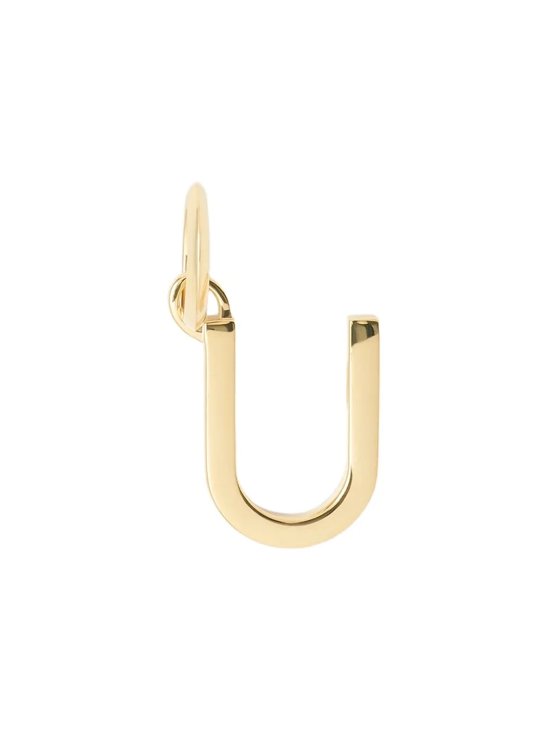 Minimal Block Letter Charm in 14K Yellow Gold U