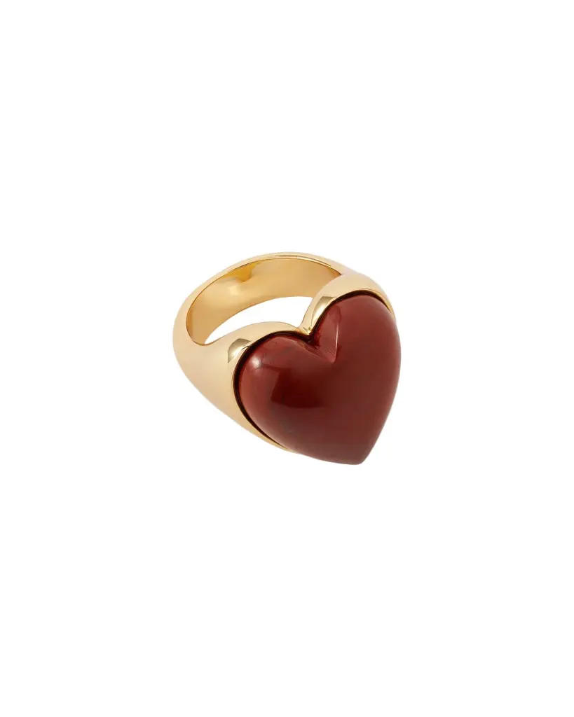 Jennifer Fisher Jennifer Fisher Small Semi-Precious Heart Ring Red Jasper / 5