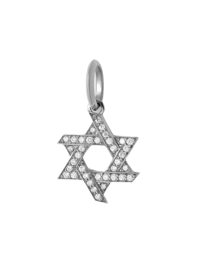 Jennifer Fisher Star of David Charm with Pavé White Diamonds 18K White Gold Jennifer Fisher Star of David Charm with Pavé White Diamonds 18K White Gold