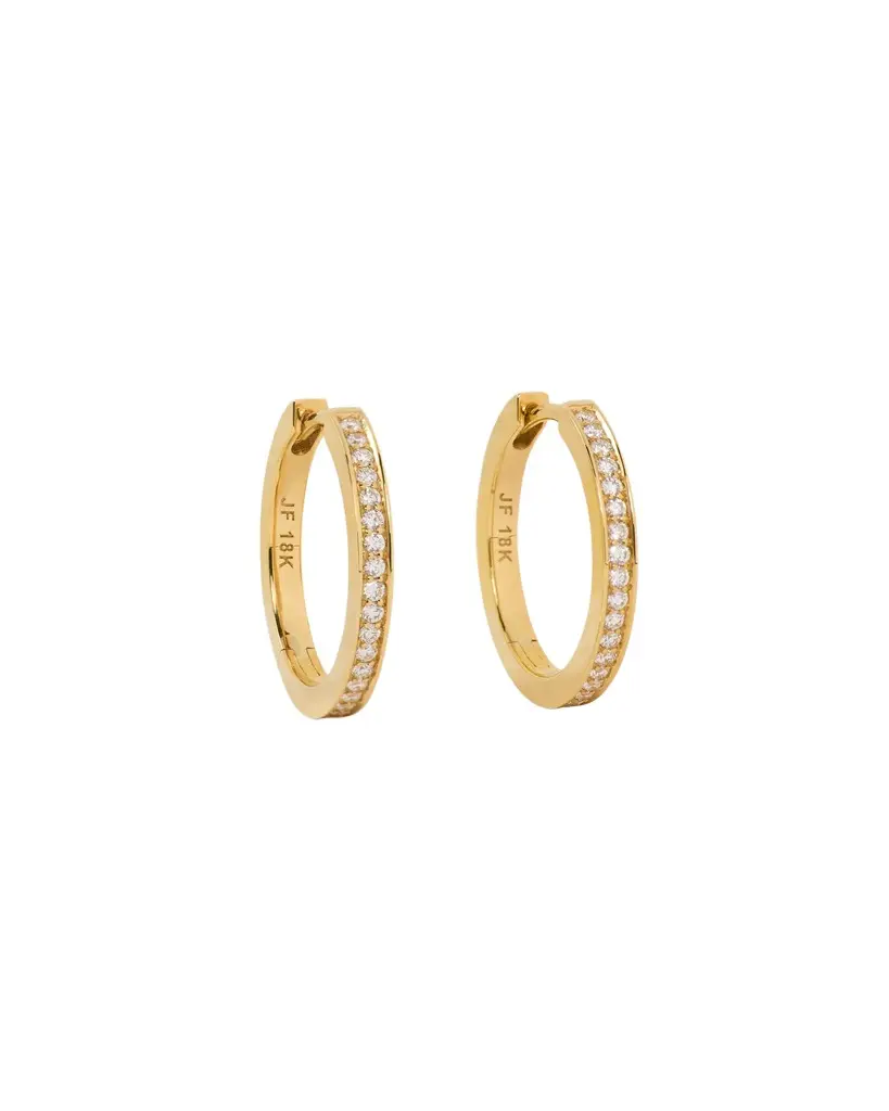 Jennifer Fisher Jennifer Fisher 18k Huggie with Pavé Diamonds 18K Yellow Gold