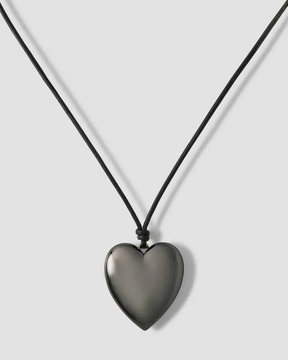 Jennifer Fisher Jennifer Fisher Metal Heart Leather Cord Necklace