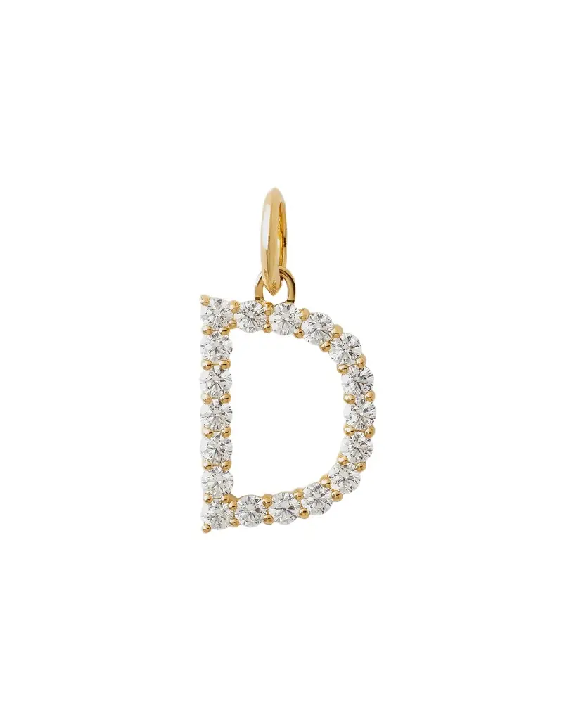 Jennifer Fisher Jennifer Fisher Large Floating Diamond Minimal Block Letter D / 18K Yellow Gold