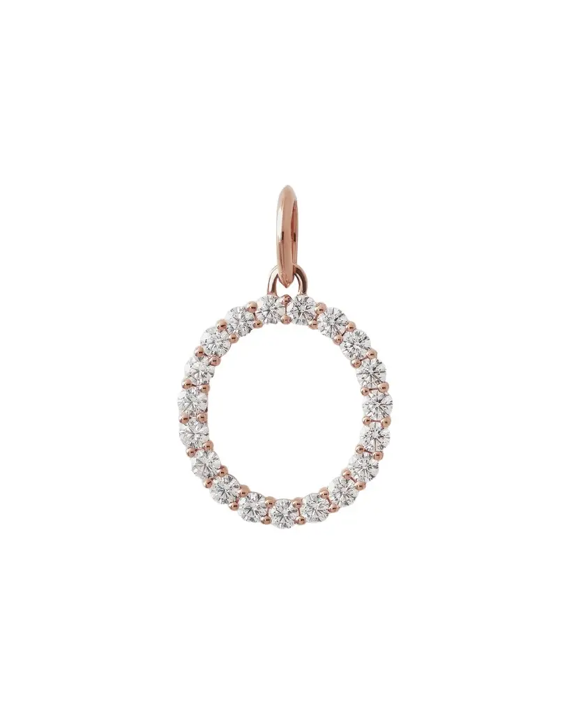 Jennifer Fisher Large Floating Diamond Minimal Block Letter O / 18K Jennifer Fisher Large Floating Diamond Minimal Block Letter O / 18K