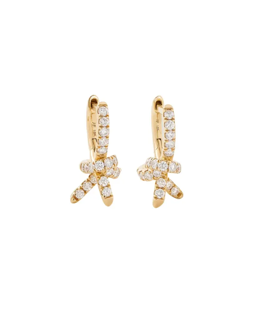 Jennifer Fisher Jennifer Fisher Knot Micro Huggie with Pavé White Diamonds Left Ear / 18K Yellow Gold