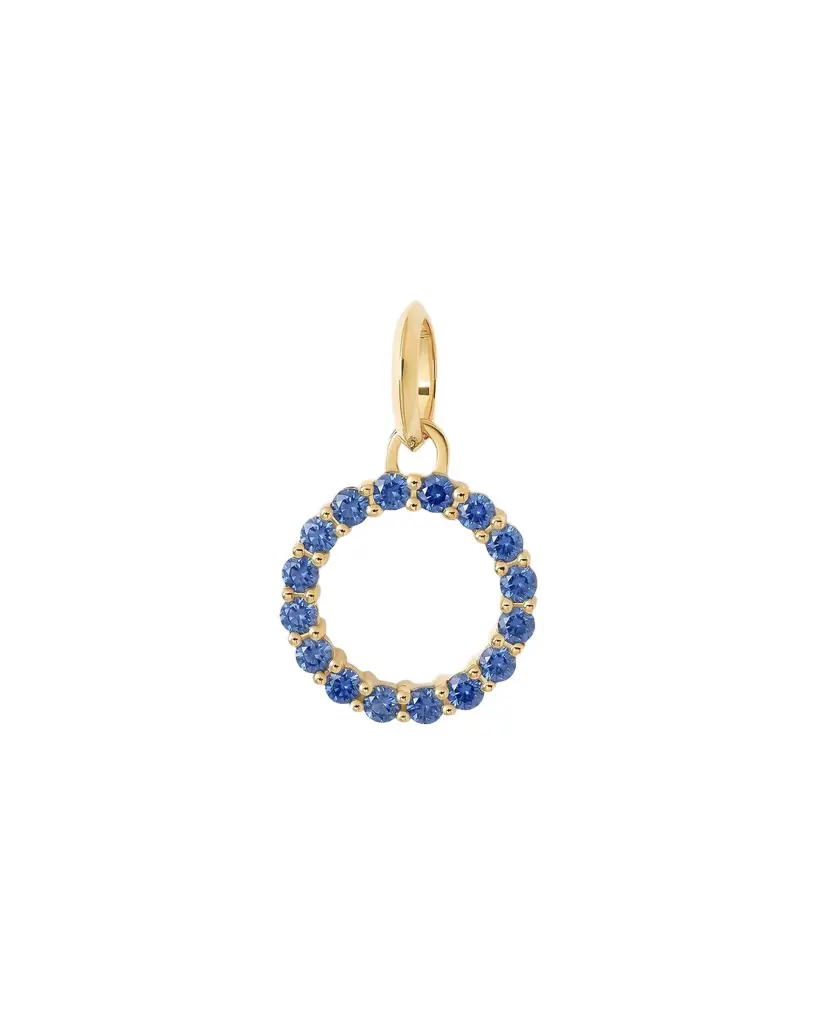 Jennifer Fisher Medium Floating Sapphire Minimal Block Letter 18K Yellow Gold / O