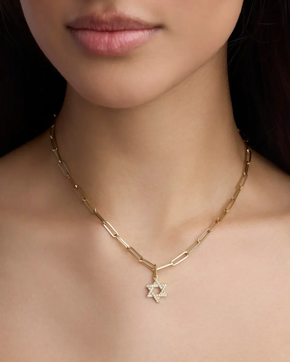 Jennifer Fisher Jennifer Fisher Star of David Charm with Pavé White Diamonds 18K Rose Gold | Thumbnail 2 Jennifer Fisher Jennifer Fisher Star of David Charm with Pavé White Diamonds 18K Rose Gold | Thumbnail 2