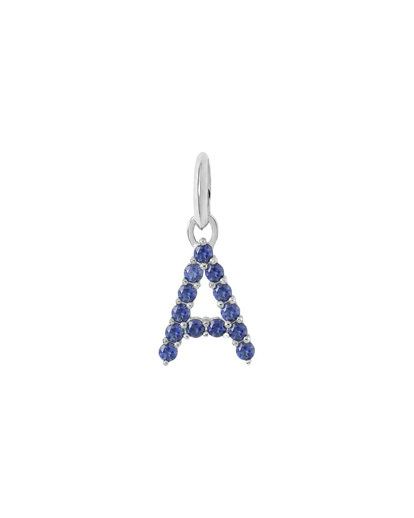 Jennifer Fisher Medium Floating Sapphire Minimal Block Letter 18K White Gold / A