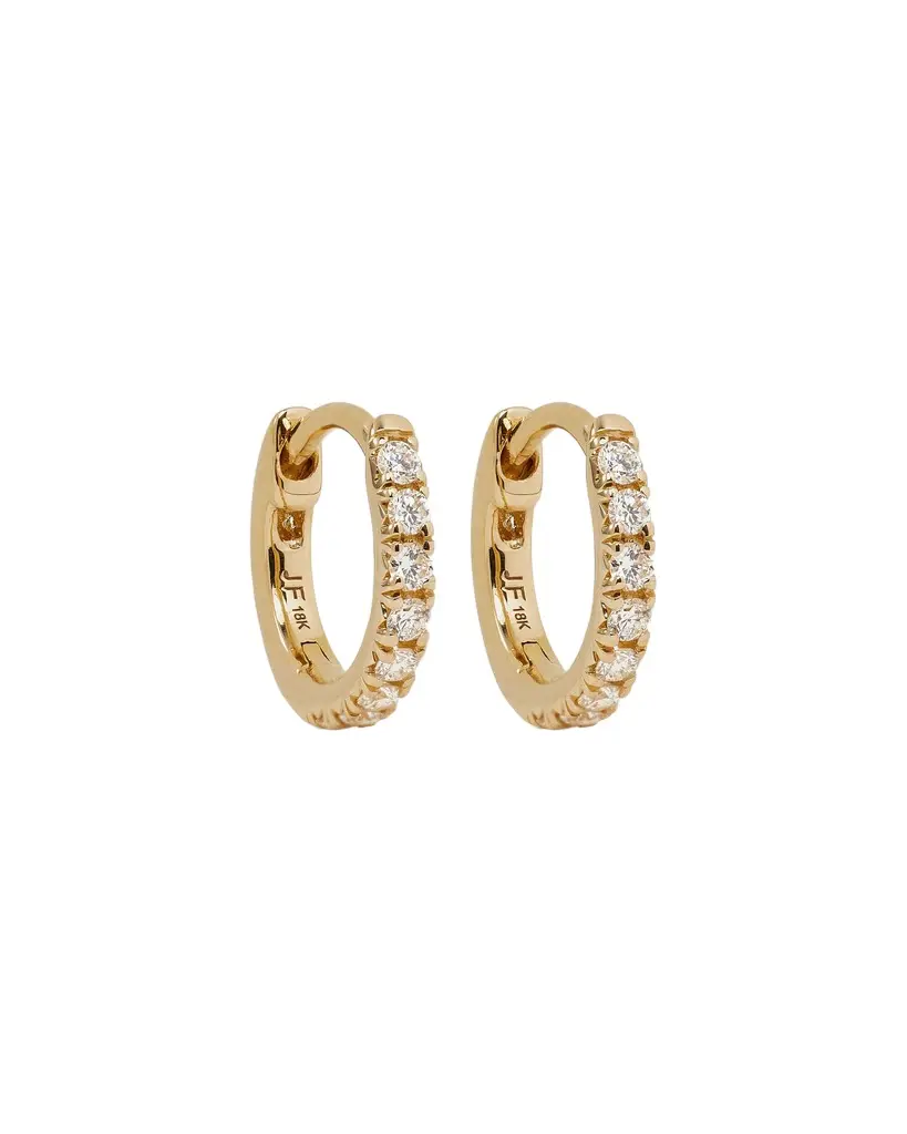 Jennifer Fisher Jennifer Fisher 18K Essential Pavé Tiny Huggie 7mm