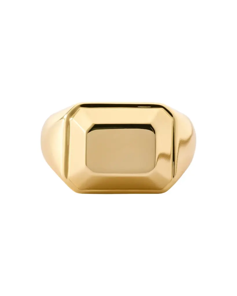 Jennifer Fisher Small Metal Emerald Signet Ring 7